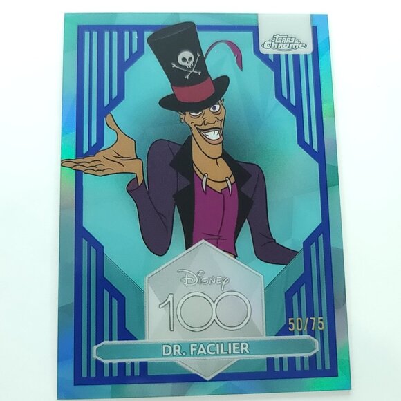 2023 Topps Chrome Disney 100 Dr Facilier Blue Refractor Limited 50/75